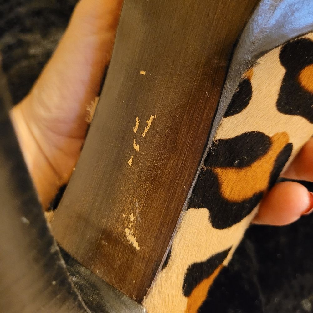 Stuart Weitzman Leopard Print Peep Toe Heels Size… - image 5